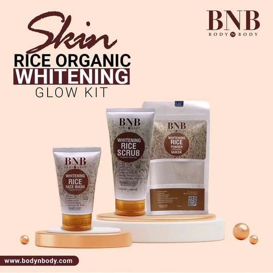 BNB Organic Rice Extract Glow Kit - 3 In 1 (Rice Scrub, Rice Facewash & Rice Mask)